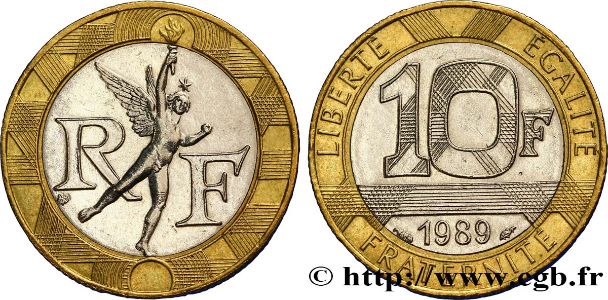 10 francs Génie de la Bastille 1989 Pessac F.375/4 VZ58 