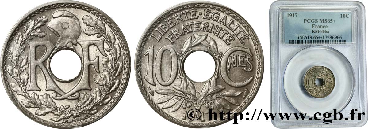 10 centimes Lindauer 1917  F.138/1 ST65 PCGS