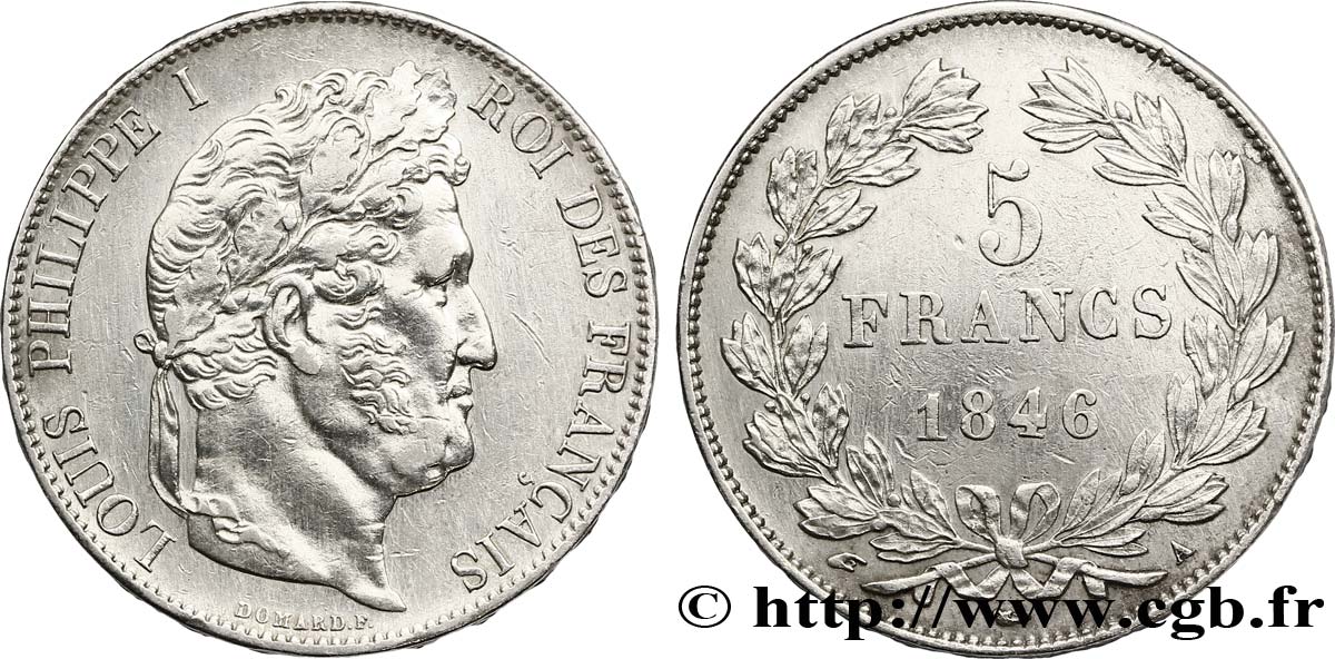 5 francs IIIe type Domard 1846 Paris F.325/10 TTB48 
