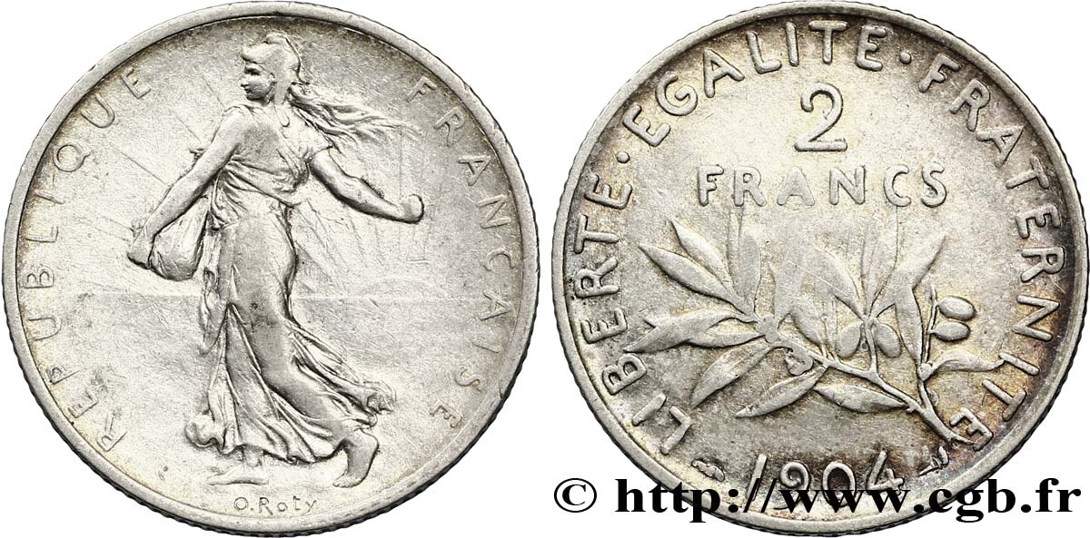 2 francs Semeuse 1904  F.266/8 MBC45 