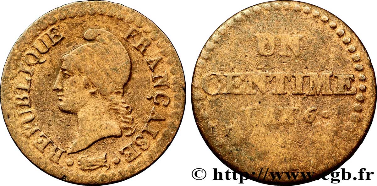 Un centime Dupré, petit 6 1798 Paris F.100/2 AB4 