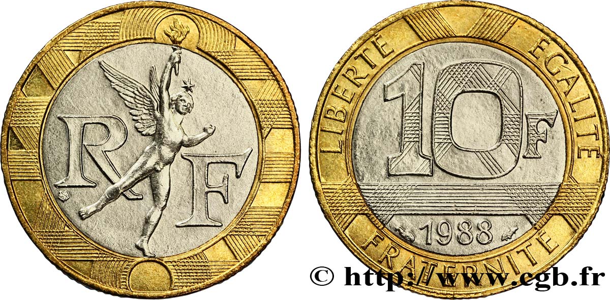 10 francs Génie de la Bastille 1988 Pessac F.375/2 SUP58 