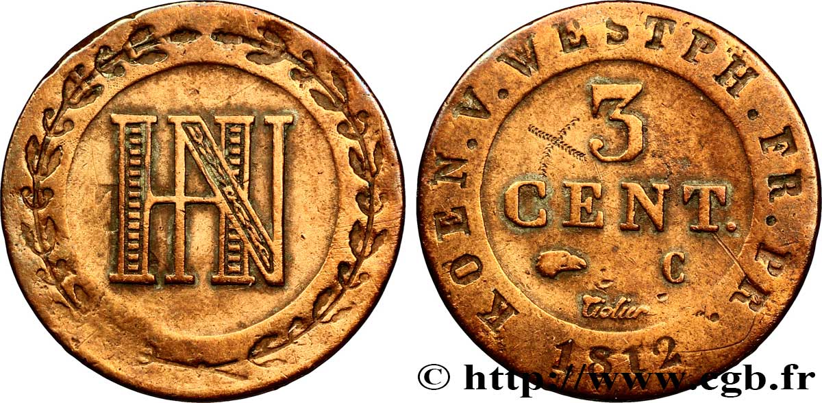 3 cent. 1812 Cassel VG.2038  TTB40 