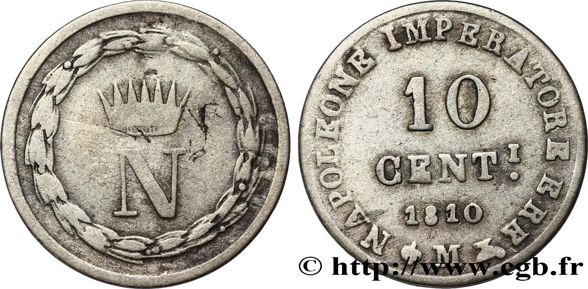 10 centesimi 1810 Milan M.290  TB18 