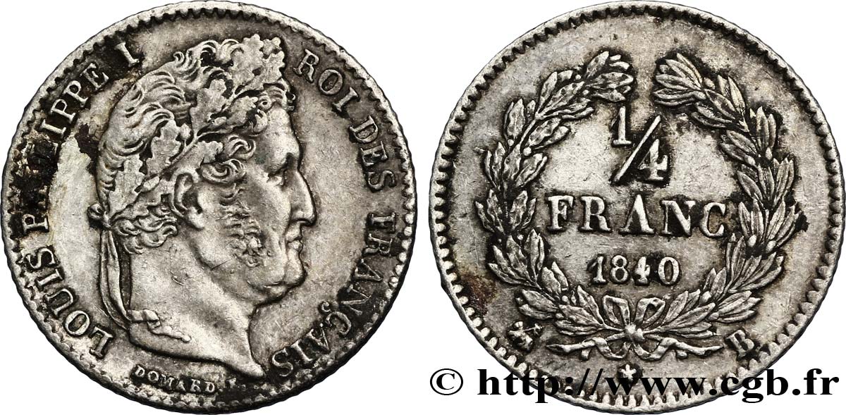 1/4 franc Louis-Philippe 1840 Rouen F.166/81 SS50 