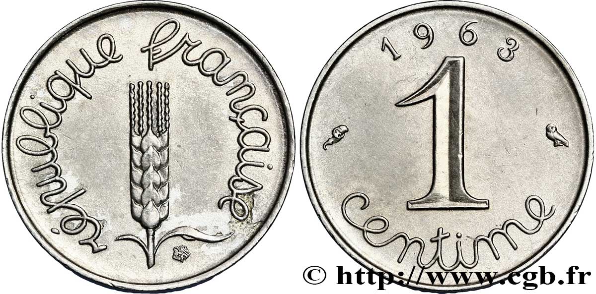 1 centime Épi, avec rebord 1963 Paris F.106/7 TTB45 