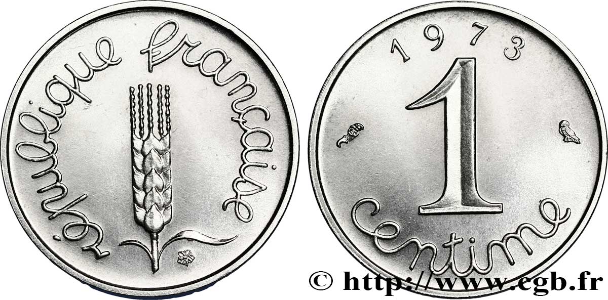 1 centime Épi, avec rebord 1973 Pessac F.106/24 SPL64 