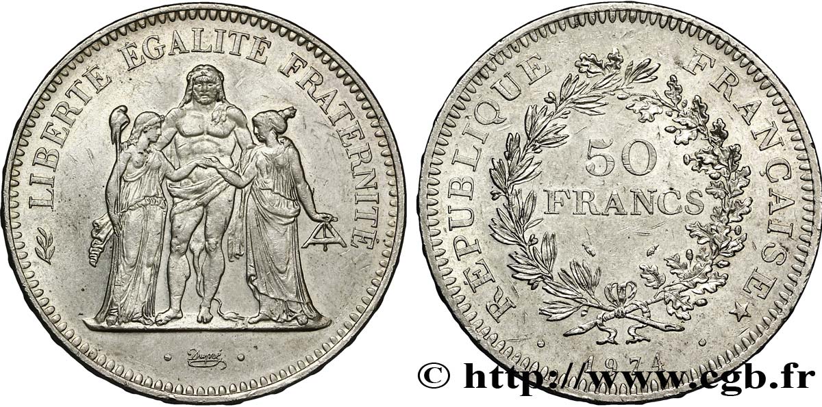 50 francs Hercule, avers de la 20 francs 1974  F.426/1 XF45 