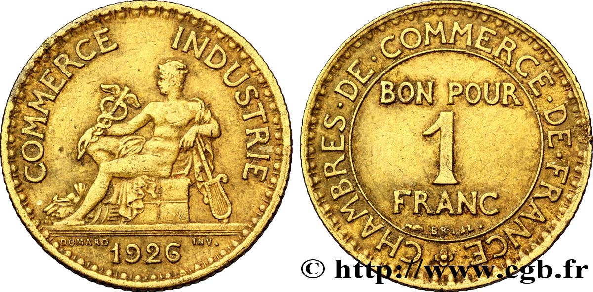1 franc Chambres de Commerce 1926 Paris F.218/8 SS45 