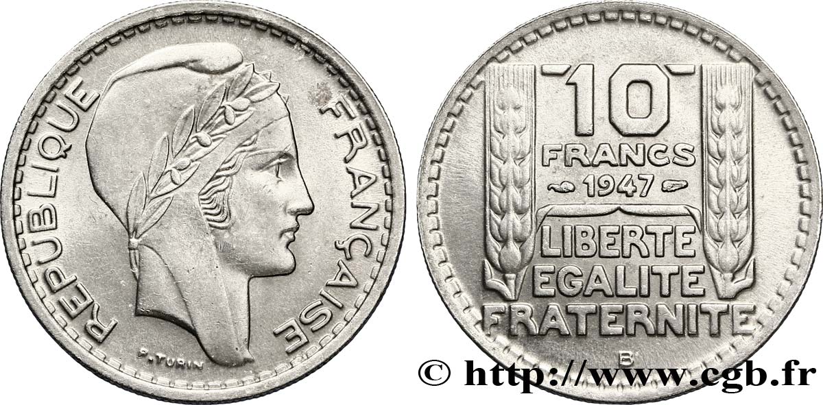 10 francs Turin, petite tête 1947 Beaumont-Le-Roger F.362/2 SUP62 