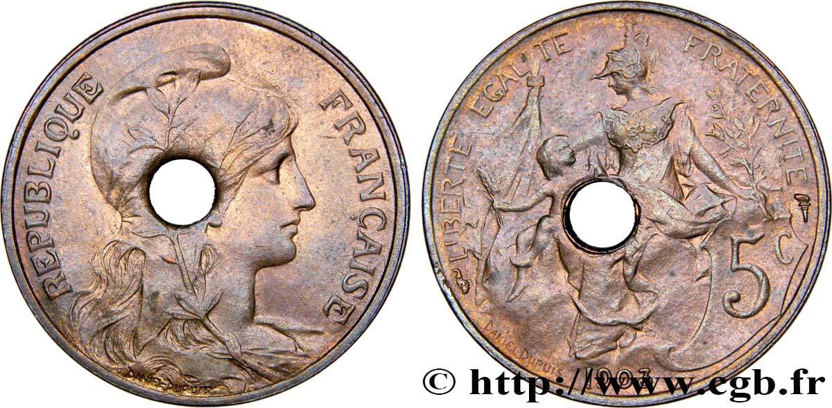 5 centimes Daniel-Dupuis 1903  F.119/13 TTB+ 
