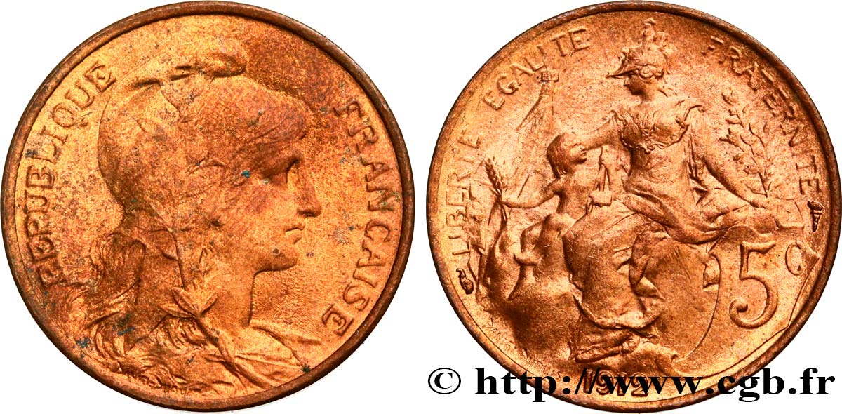5 centimes Daniel-Dupuis 1912  F.119/24 SPL63 