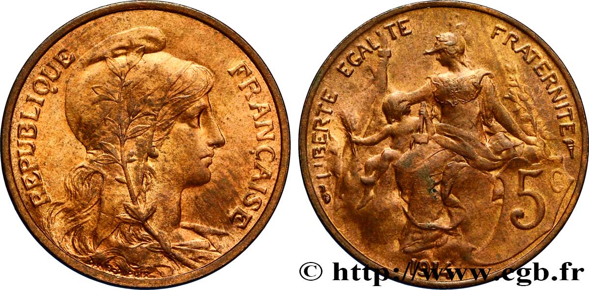 5 centimes Daniel-Dupuis 1915  F.119/27 SUP58 