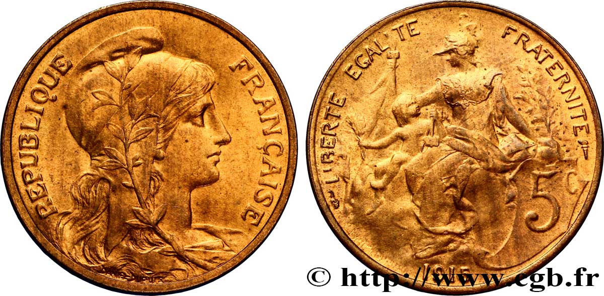 5 centimes Daniel-Dupuis 1915  F.119/27 EBC60 
