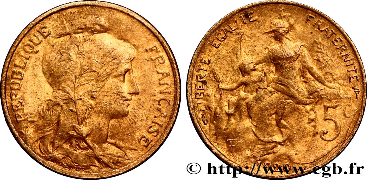 5 centimes Daniel-Dupuis 1920  F.119/31 MS60 