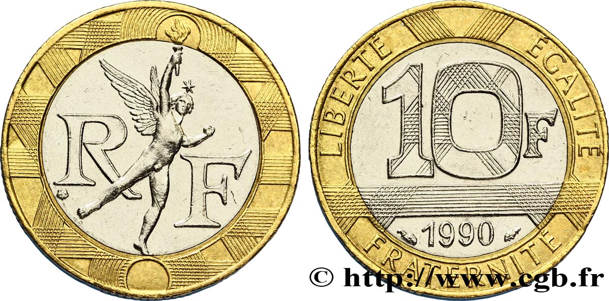 10 francs Génie de la Bastille 1990 Pessac F.375/5 SUP58 