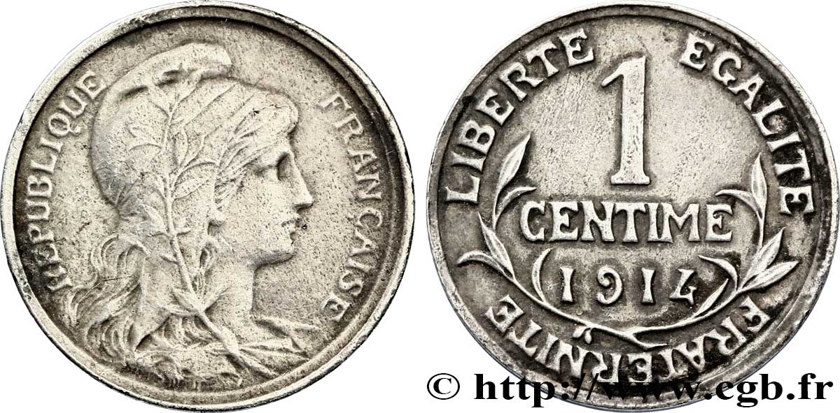 1 centime Daniel-Dupuis, argenté 1914 Paris F.105/16 var. TTB45 
