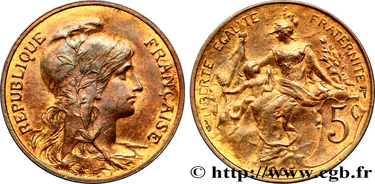 5 centimes Daniel-Dupuis 1905  F.119/15 AU54 