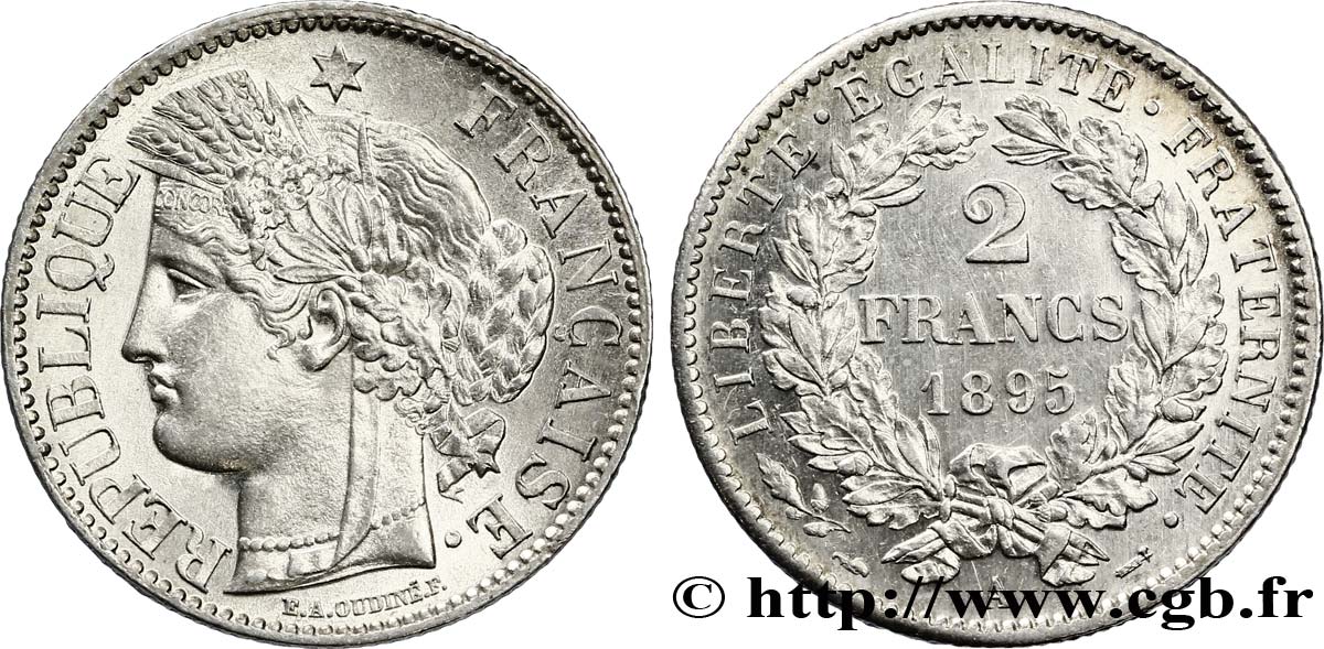 2 francs Cérès, avec légende 1895 Paris F.265/17 SUP62 