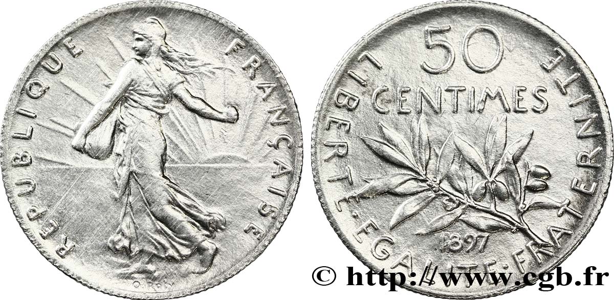 50 centimes Semeuse 1897  F.190/1 TTB50 