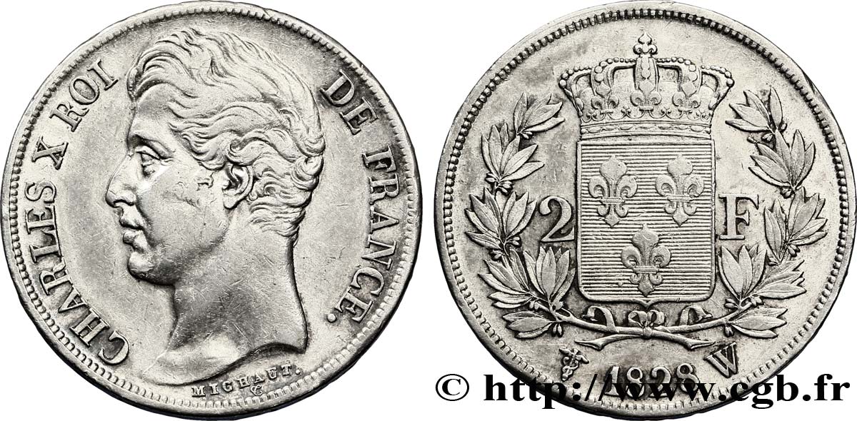 2 francs Charles X 1828 Lille F.258/48 TTB40 