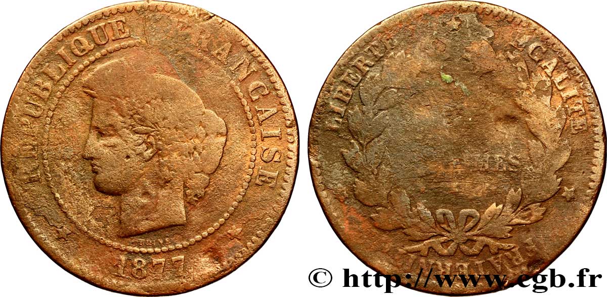 5 centimes Cérès 1877 Bordeaux F.118/16 AB5 