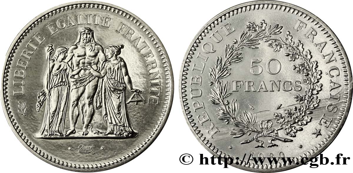 50 francs Hercule 1980  F.427/8 MS68 