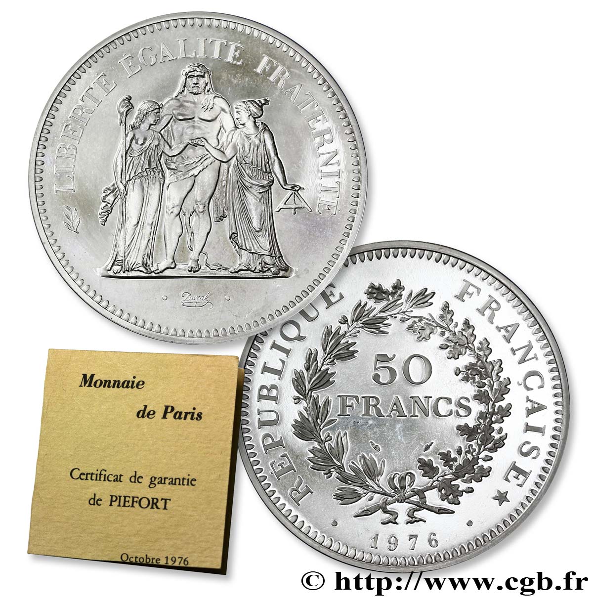 Valeur Pièce 50 Francs Argent Hercule 1976 Piéfort argent de 50 francs Hercule 1976 Pessac F.427/4P fmd_292106 Modernes