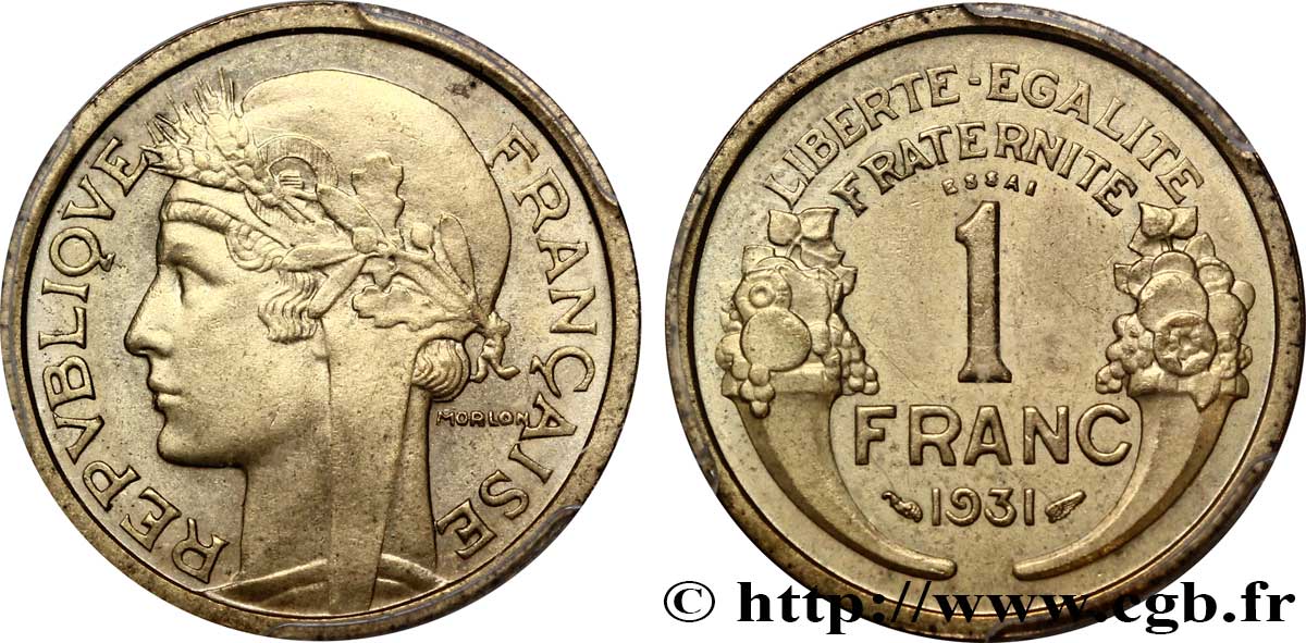 Essai de 1 franc Morlon 1931  F.219/1 SPL63 