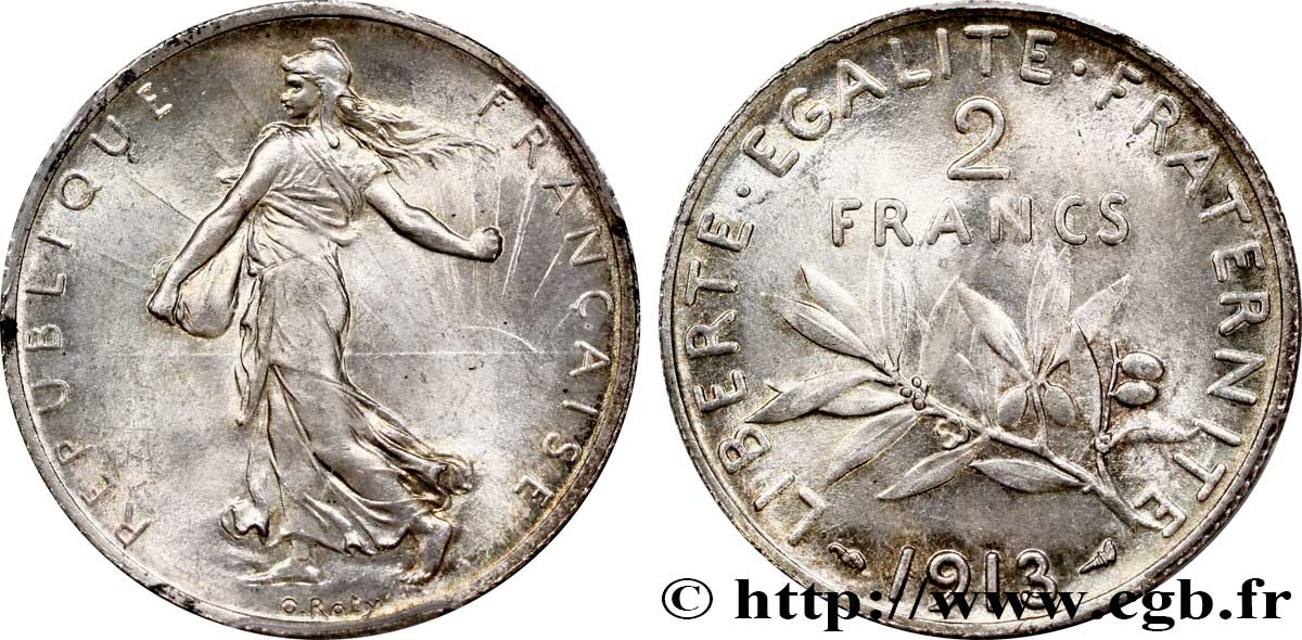 2 francs Semeuse 1913  F.266/14 EBC62 