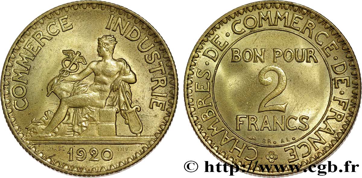 2 francs Chambres de Commerce 1920  F.267/2 SC63 