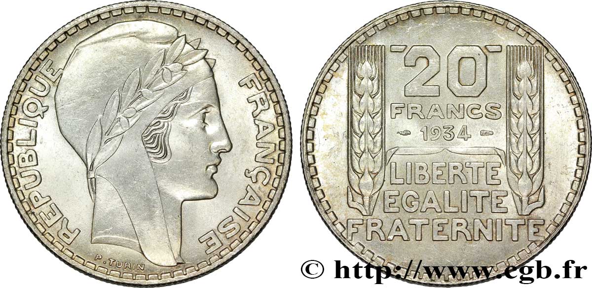 20 francs Turin 1934  F.400/6 SPL64 