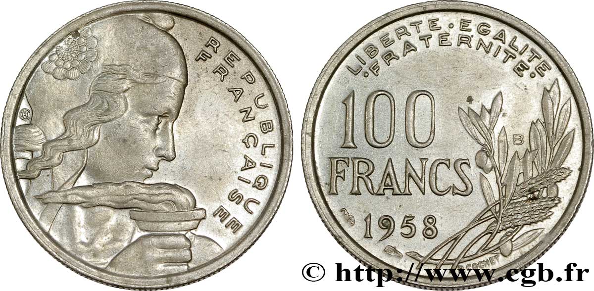 100 francs Cochet 1958 Beaumont-Le-Roger F.450/14 MS60 