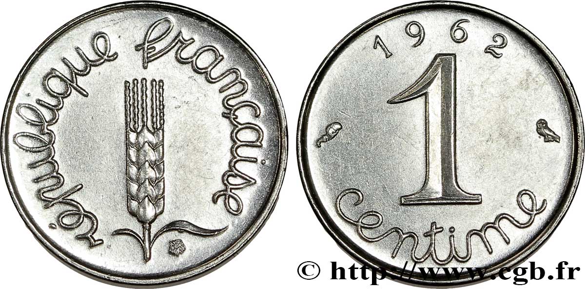 1 centime Épi, avec rebord 1962 Paris F.106/5 SUP55 