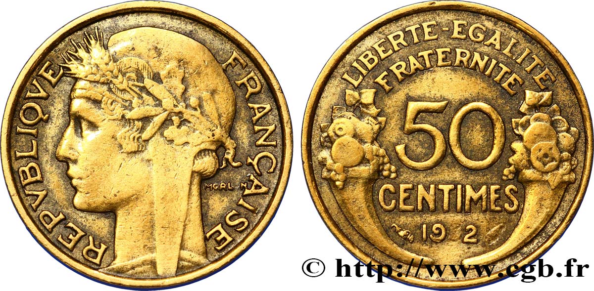 50 centimes Morlon, sans raisin ni fruit, 9 et 2 ouverts 1932  F.192/8 var. TTB50 
