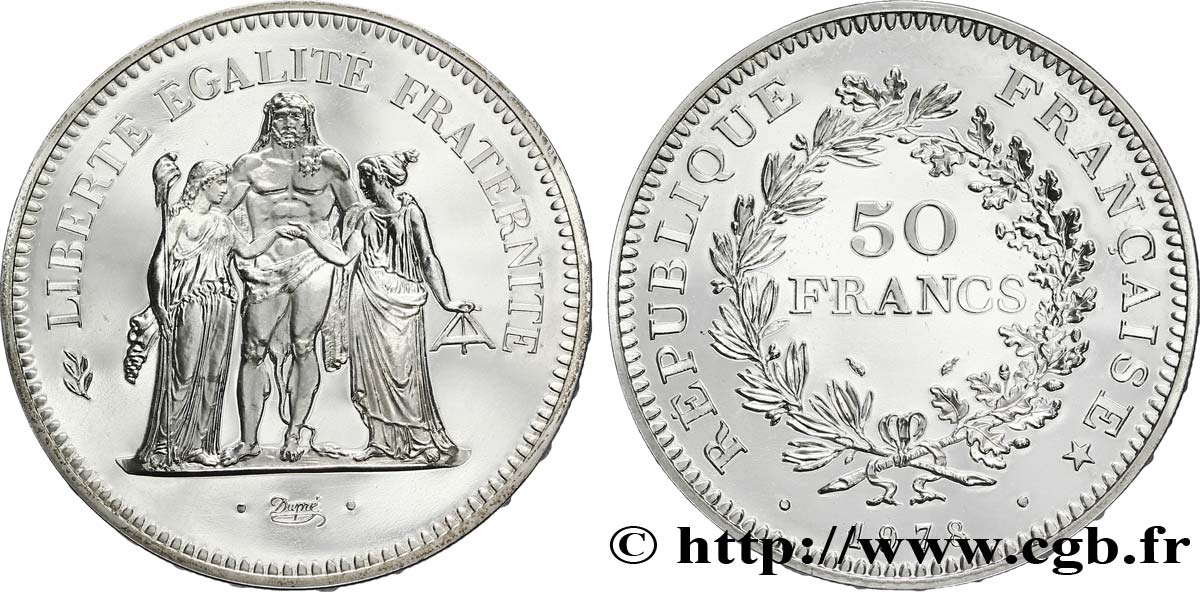 Pièce de 50 Francs Hercule 1978 en Argent 