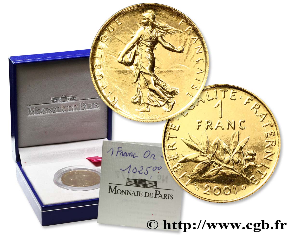 1 franc Semeuse, nickel or, BU (Brillant Universel) 2001 Pessac F.226/49 var. MS68 