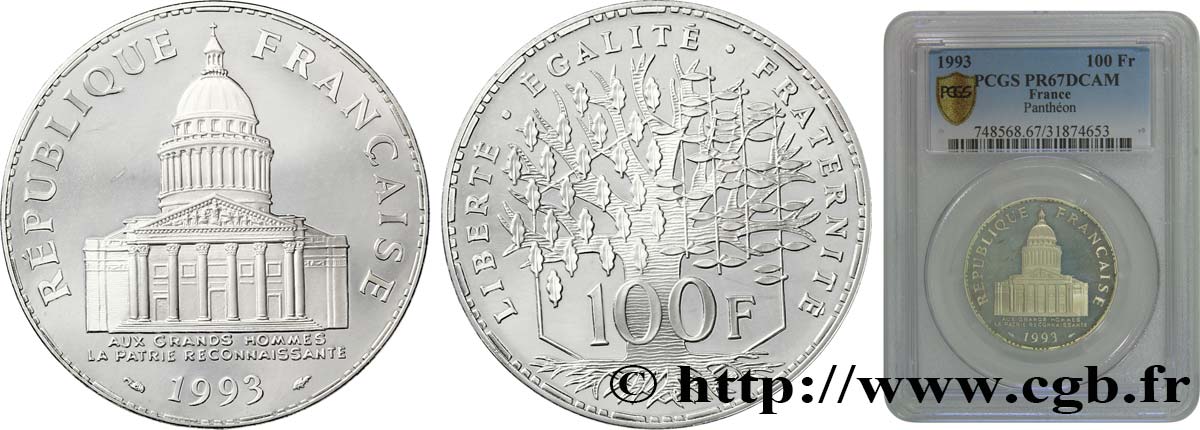 100 francs Panthéon 1993  F.451/14 MS67 PCGS