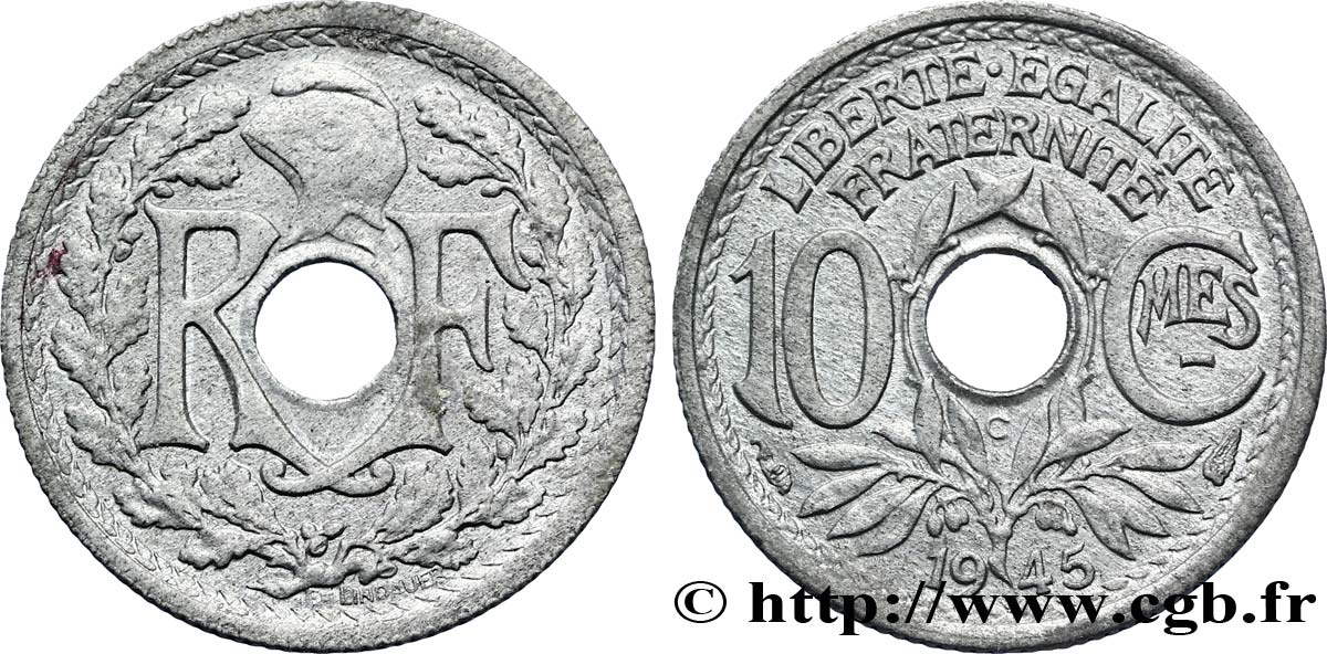 10 centimes Lindauer, petit module  1945 Castelsarrasin F.143/4 TTB50 