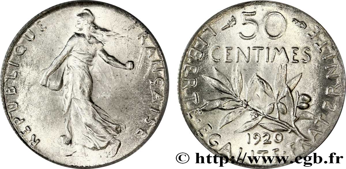 50 Centimes Semeuse 1900 Argent - Monnaie France - 9-39/A0