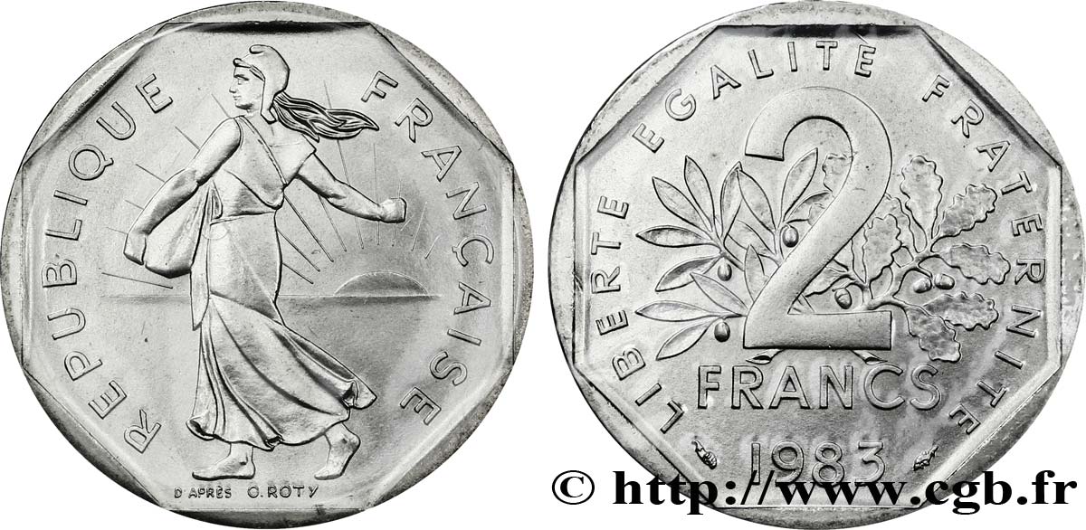 2 francs Semeuse, nickel 1983 Pessac F.272/7 FDC70 
