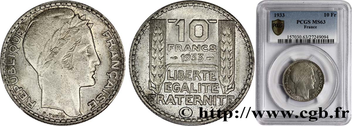 10 francs Turin 1933  F.360/6 SPL63 