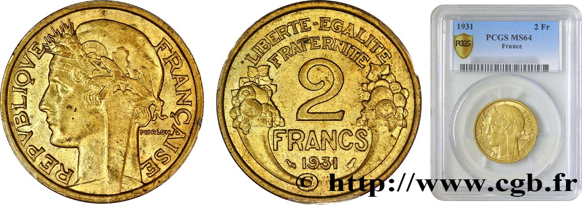2 francs Morlon 1931  F.268/2 SPL64 PCGS