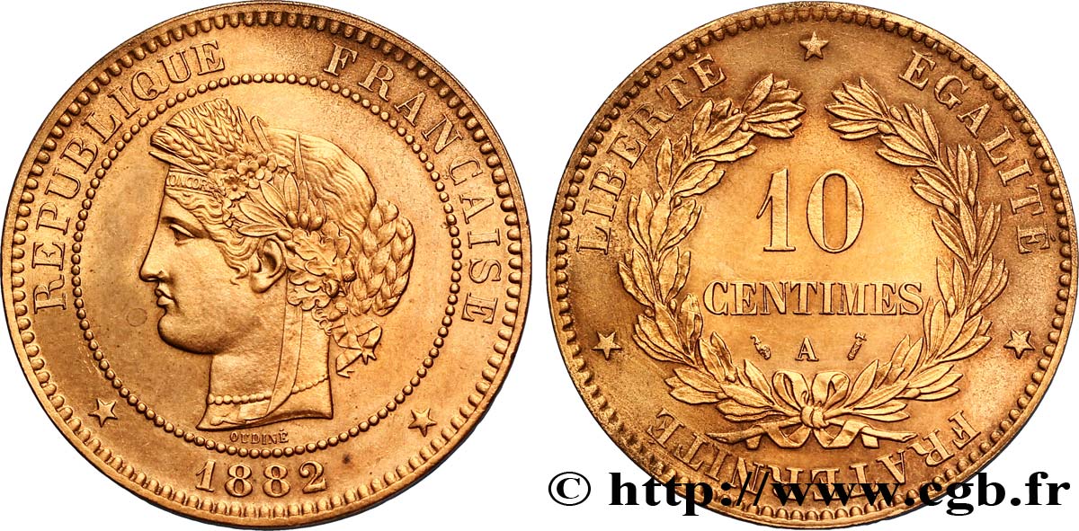 10 centimes Cérès 1882 Paris F.135/26 SPL62 