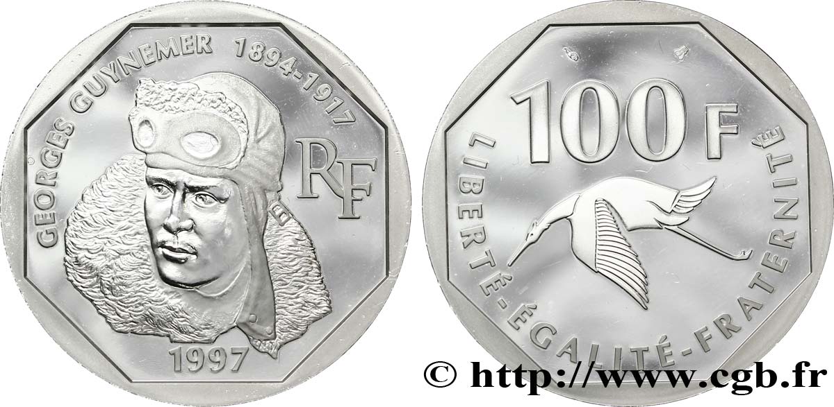 Belle Épreuve 100 francs - Georges Guynemer 1997 Paris F./ MS68 