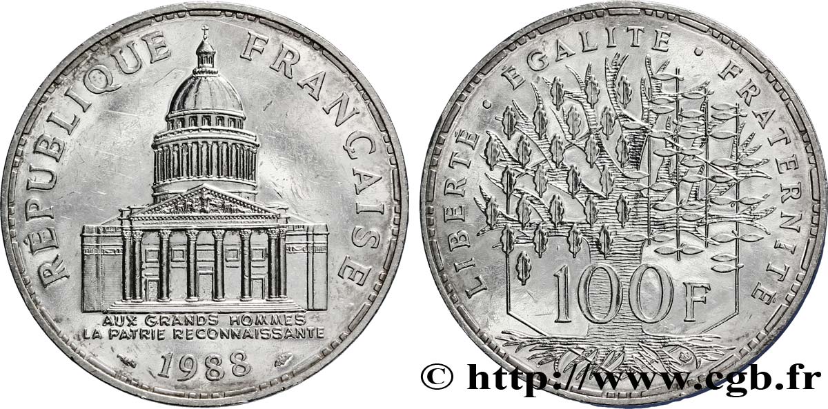 100 francs Panthéon 1988  F.451/8 SUP55 