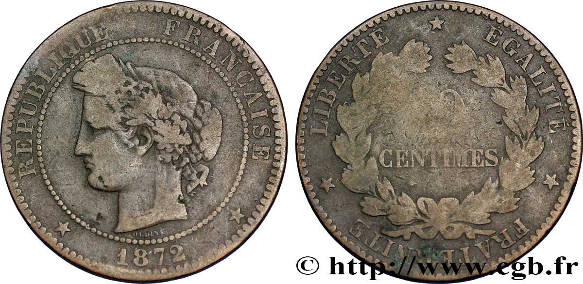 10 centimes Cérès 1872 Paris F.135/8 VG10 