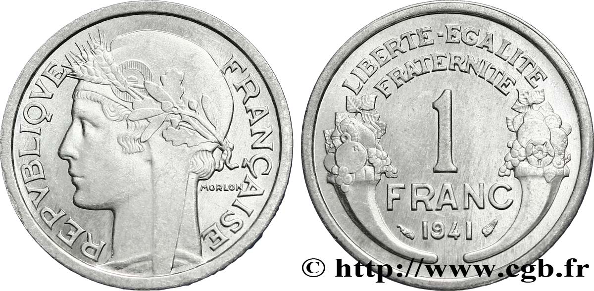1 franc Morlon, lourde 1941 Paris F.220/2 SUP62 