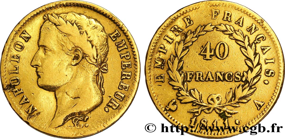 40 francs or Napoléon tête laurée, Empire français 1811 Paris F.541/6 TB35 