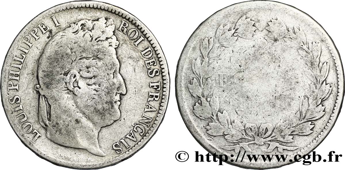 5 francs Ier type Domard, tranche en relief 1831 Toulouse F.320/9 B6 